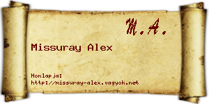 Missuray Alex névjegykártya